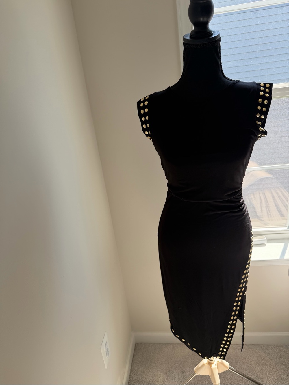 Michael Kors Black Studded Midi Dress XS - Picture 8 of 8